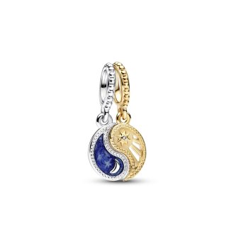 Charm Pendant Soleil & Lune Séparable Bimatière