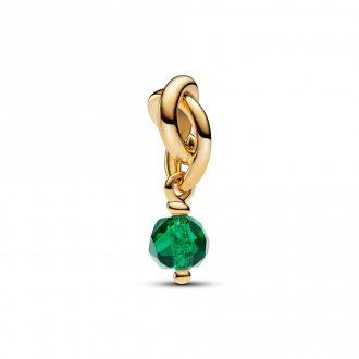 Charm pendant cercle d’éternité vert facetté