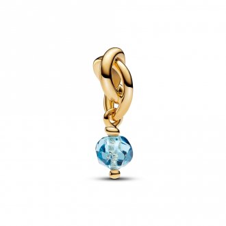 Charm pendant cercle d’éternité bleu aqua de mer facetté