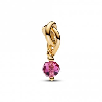 Charm pendant cercle d’éternité rose facetté