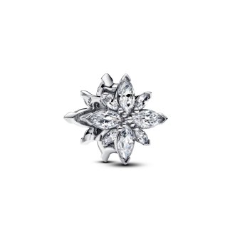 Star sterling silver charm with clear cubic zirconia