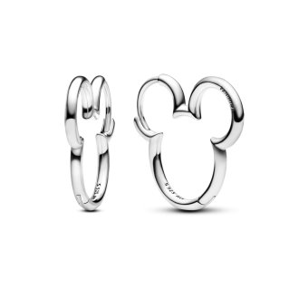 Disney Mickey silhouette sterling silver hoop earrings