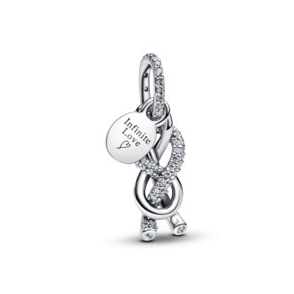 Charm Pendant Nœud de l'Infini Pavé