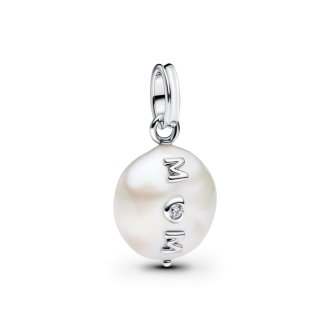 Charm Pendant Mum Perle de Culture d'Eau Douce Traitée Baroque