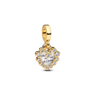 Charm Pendant Double Cœur Scintillant