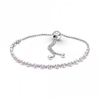 Bracelet Coulissant Éclat Rose & Incolore